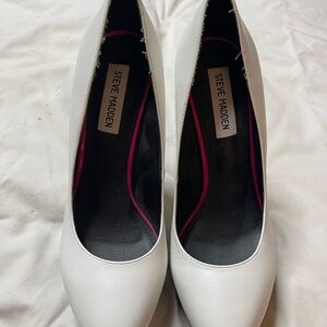 Steve Madden White Platform Heels for Women